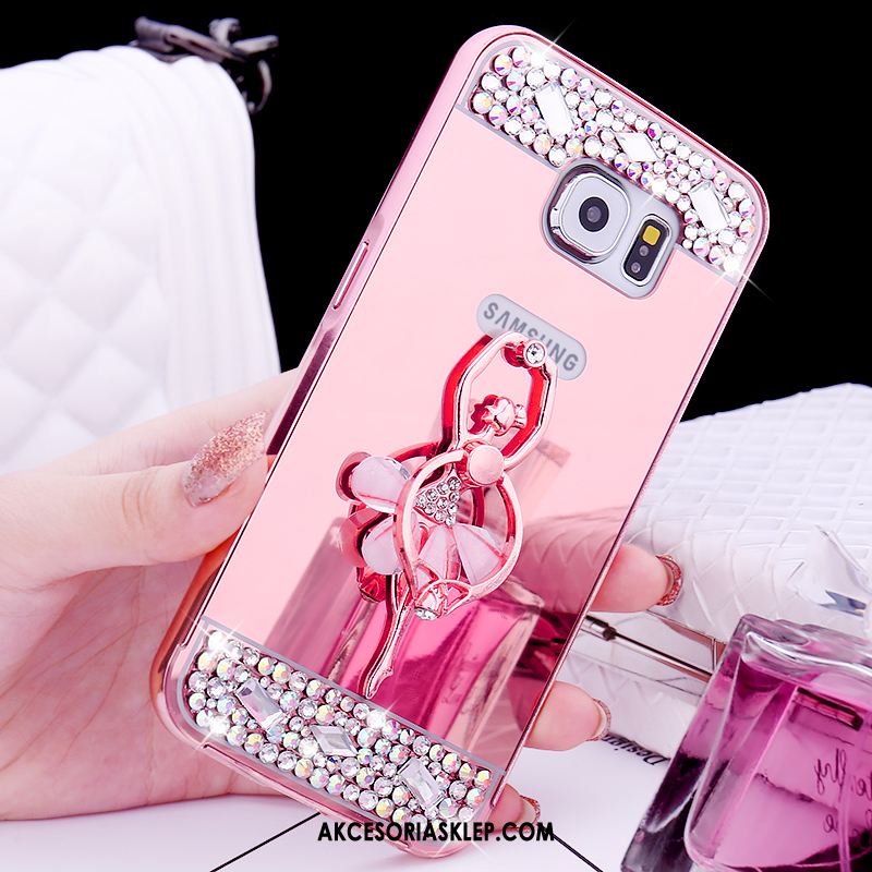 Futerał Samsung Galaxy S6 Różowe Złoto Rhinestone Ochraniacz Metal Gwiazda Etui Sklep