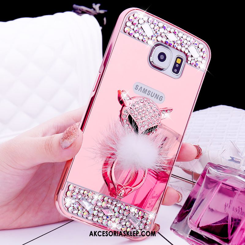 Futerał Samsung Galaxy S6 Różowe Złoto Rhinestone Ochraniacz Metal Gwiazda Etui Sklep