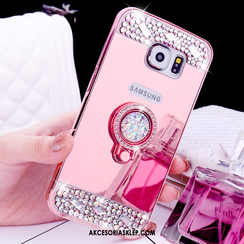 Futerał Samsung Galaxy S6 Różowe Złoto Rhinestone Ochraniacz Metal Gwiazda Etui Sklep