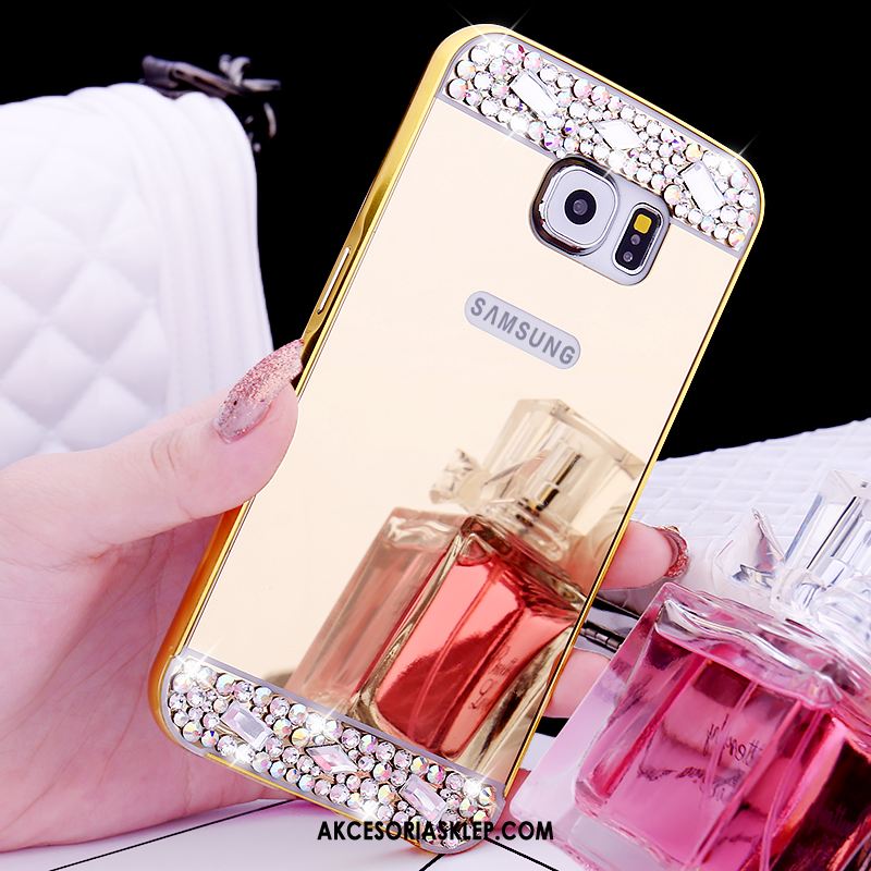 Futerał Samsung Galaxy S6 Różowe Złoto Rhinestone Ochraniacz Metal Gwiazda Etui Sklep