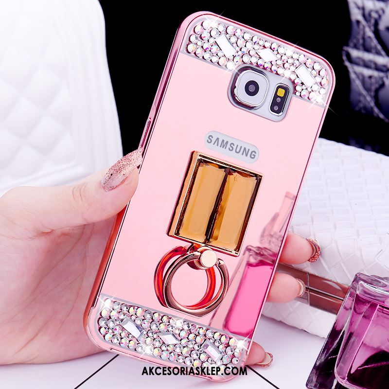 Futerał Samsung Galaxy S6 Różowe Złoto Rhinestone Ochraniacz Metal Gwiazda Etui Sklep