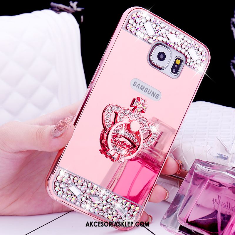 Futerał Samsung Galaxy S6 Różowe Złoto Rhinestone Ochraniacz Metal Gwiazda Etui Sklep