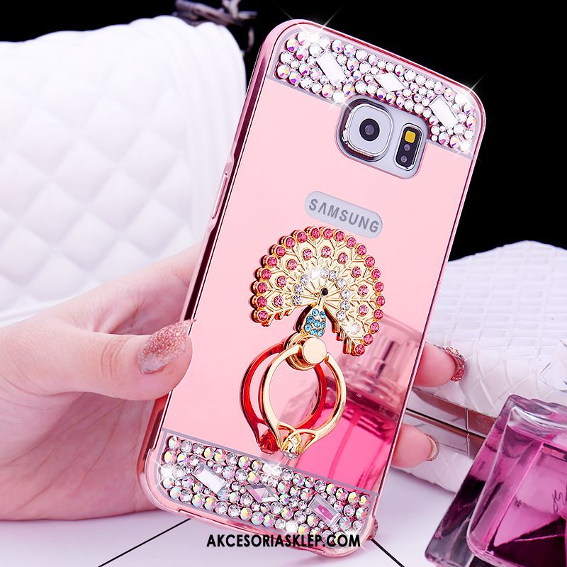 Futerał Samsung Galaxy S6 Różowe Złoto Rhinestone Ochraniacz Metal Gwiazda Etui Sklep