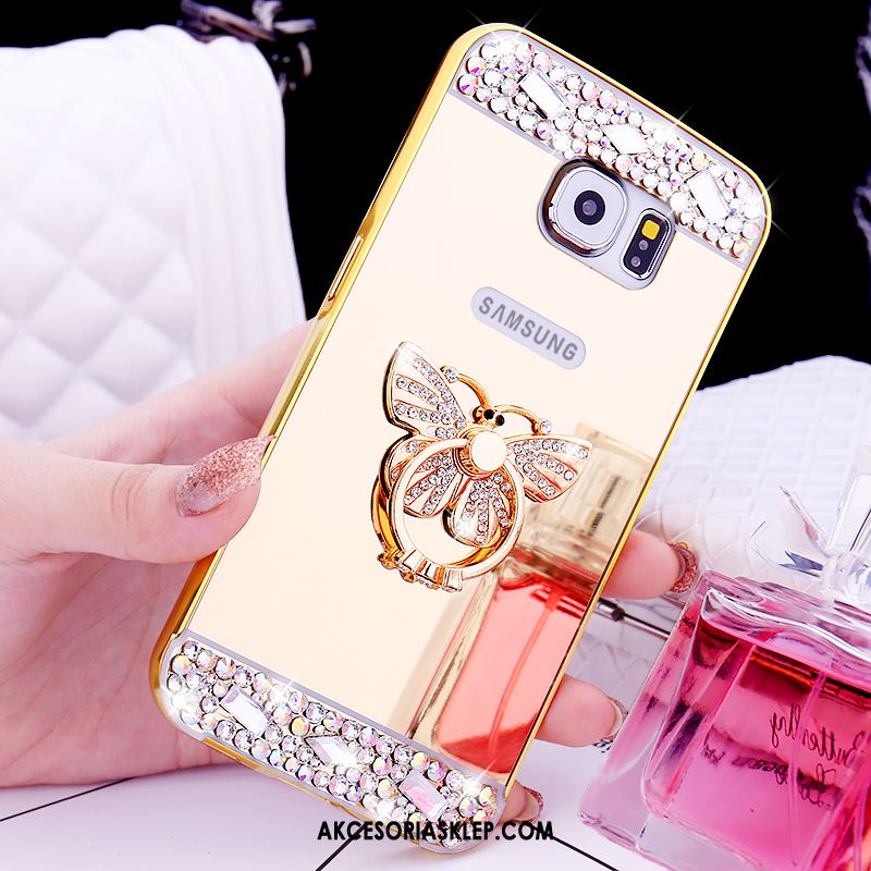 Futerał Samsung Galaxy S6 Różowe Złoto Rhinestone Ochraniacz Metal Gwiazda Etui Sklep