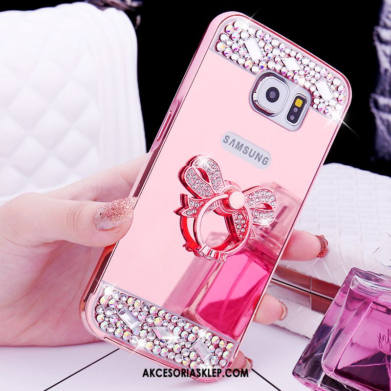 Futerał Samsung Galaxy S6 Różowe Złoto Rhinestone Ochraniacz Metal Gwiazda Etui Sklep