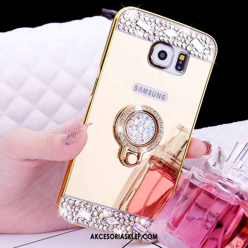 Futerał Samsung Galaxy S6 Różowe Złoto Rhinestone Ochraniacz Metal Gwiazda Etui Sklep