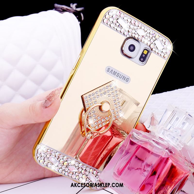 Futerał Samsung Galaxy S6 Różowe Złoto Rhinestone Ochraniacz Metal Gwiazda Etui Sklep