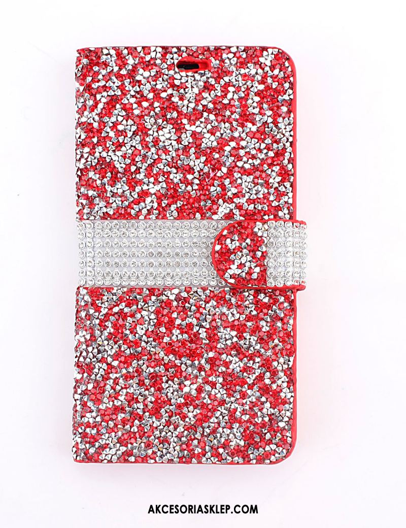 Futerał Samsung Galaxy S9+ Rhinestone Ochraniacz Wzór Czerwony Skórzany Futerał Etui Kup