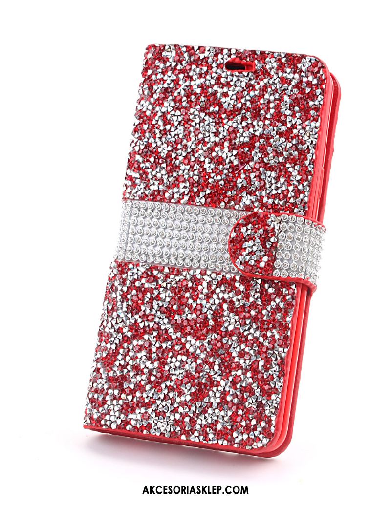 Futerał Samsung Galaxy S9+ Rhinestone Ochraniacz Wzór Czerwony Skórzany Futerał Etui Kup