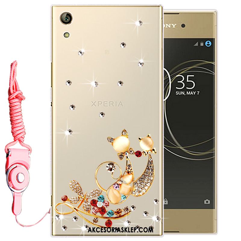 Futerał Sony Xperia L1 Biały Miękki Ochraniacz Rhinestone Silikonowe Tanie