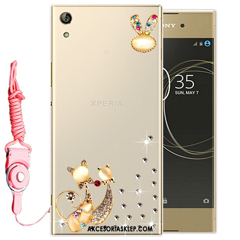 Futerał Sony Xperia L1 Biały Miękki Ochraniacz Rhinestone Silikonowe Tanie