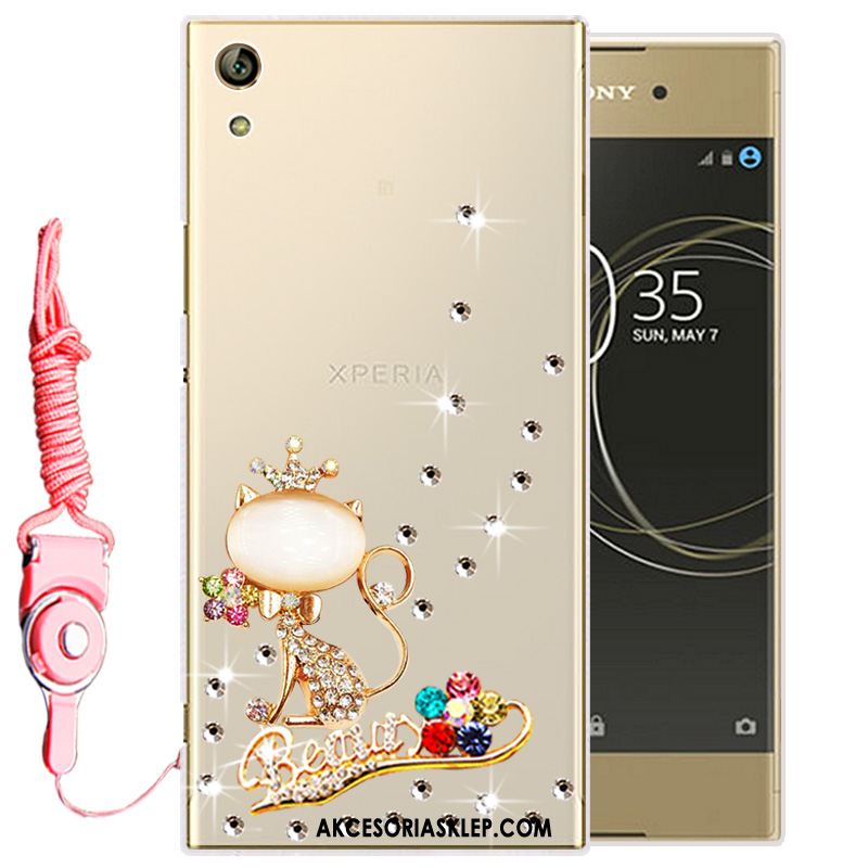 Futerał Sony Xperia L1 Biały Miękki Ochraniacz Rhinestone Silikonowe Tanie