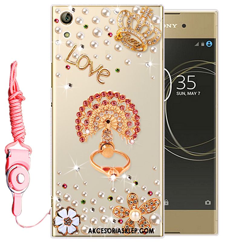 Futerał Sony Xperia L1 Biały Miękki Ochraniacz Rhinestone Silikonowe Tanie