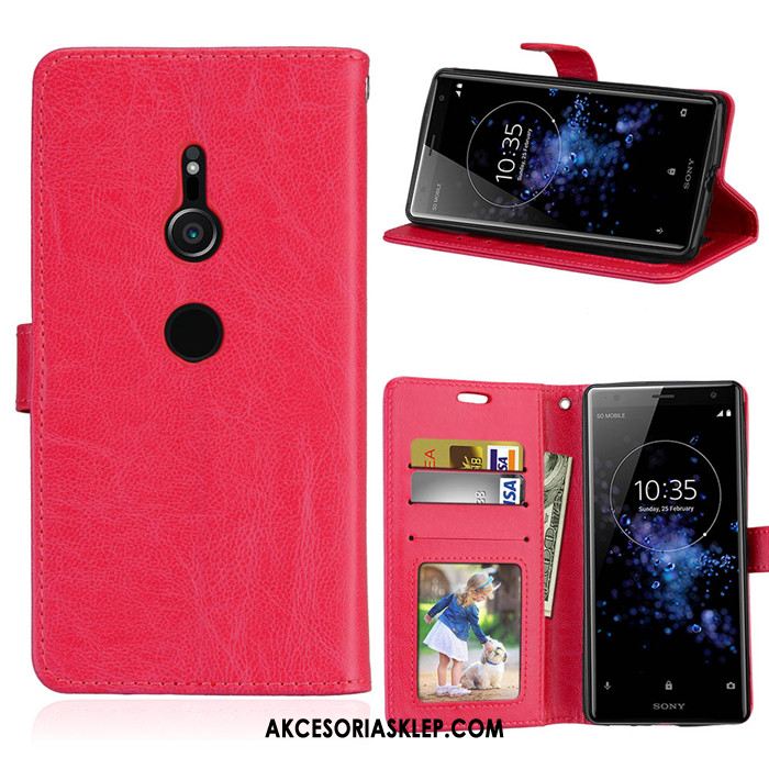 Futerał Sony Xperia Xz2 Anti-fall Portfel Czerwony Telefon Komórkowy Miękki Obudowa Tanie