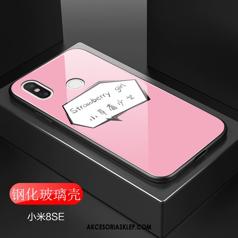 Futerał Xiaomi Mi 8 Se Różowe Piękny Kreatywne Szkło Hartowane Sztuka Obudowa Tanie