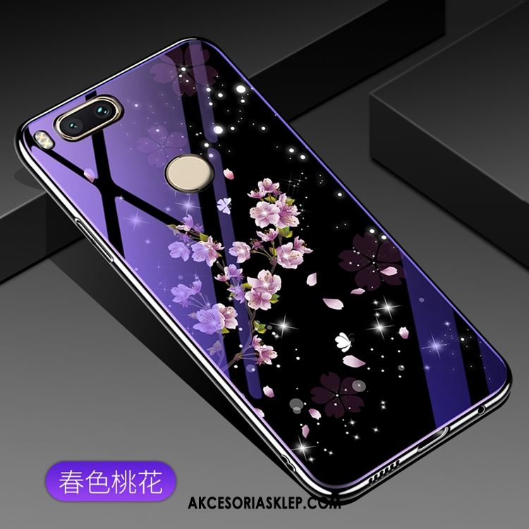 Futerał Xiaomi Mi A1 Miękki Kwiaty Purpurowy All Inclusive Mały Etui Oferta