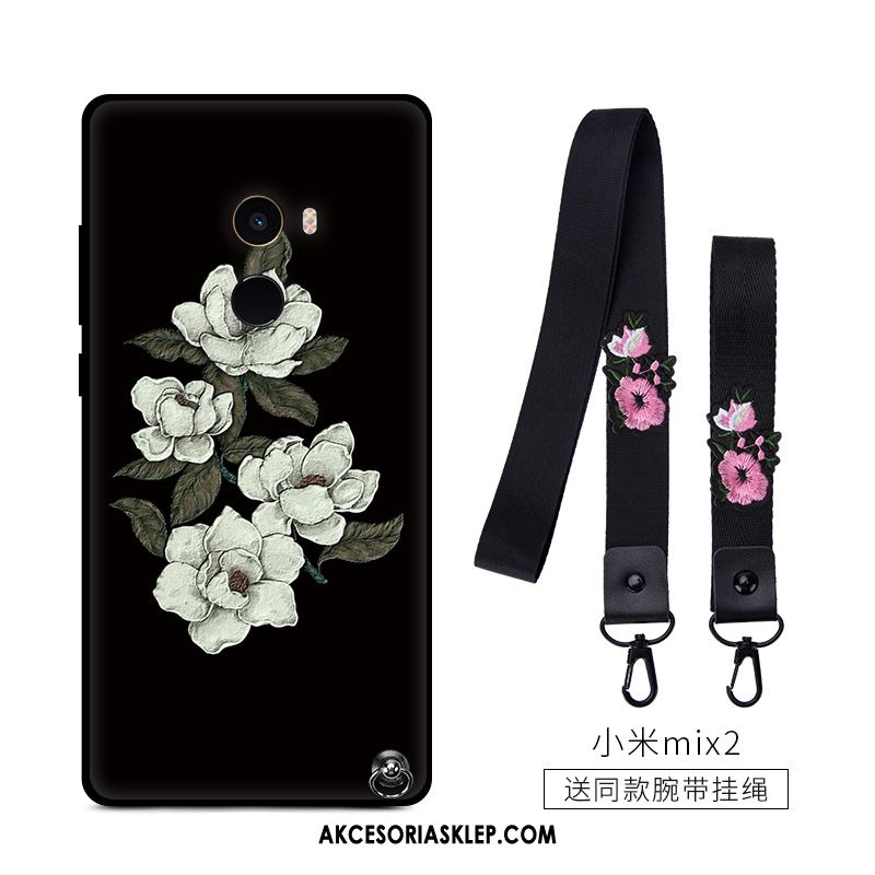 Futerał Xiaomi Mi Mix 2 Kwiaty Miękki Anti-fall Telefon Komórkowy Czarny Obudowa Sklep