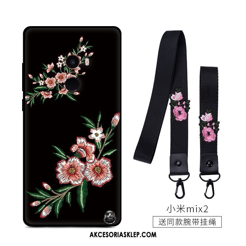 Futerał Xiaomi Mi Mix 2 Kwiaty Miękki Anti-fall Telefon Komórkowy Czarny Obudowa Sklep