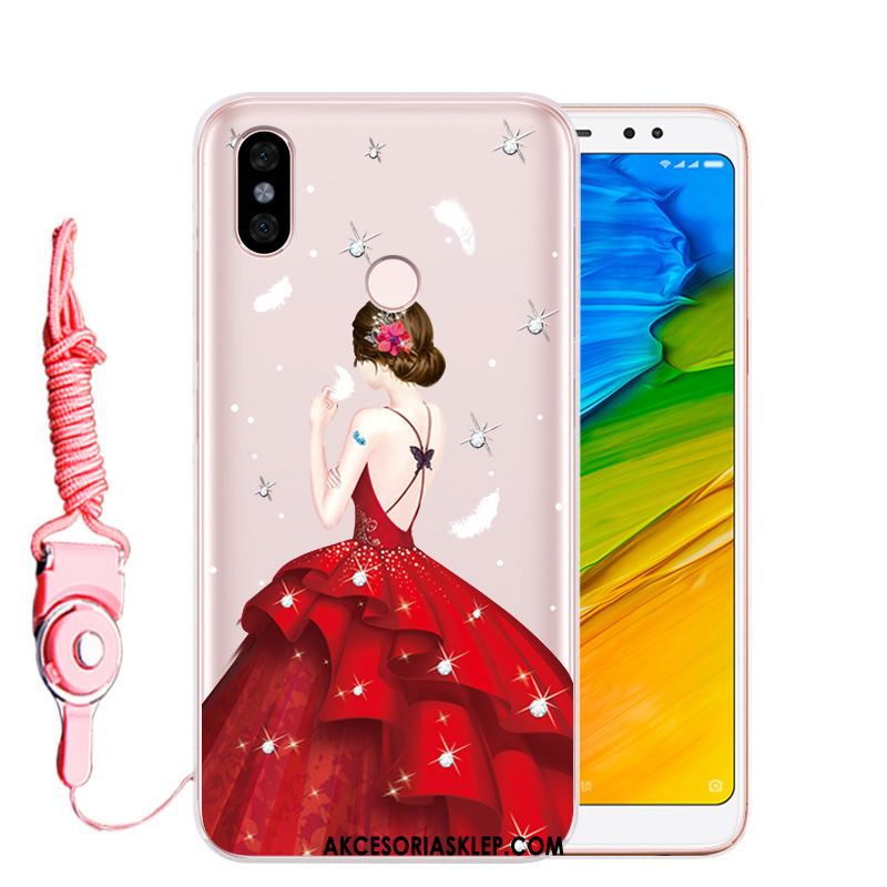 Futerał Xiaomi Redmi Note 5 Rhinestone Silikonowe Telefon Komórkowy Czerwony Miękki Pokrowce Kup