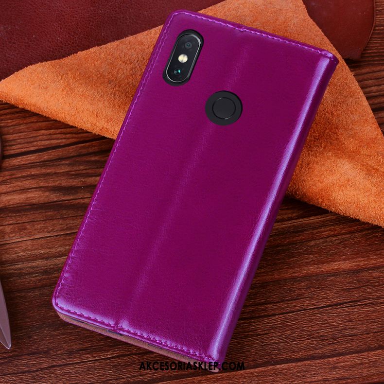 Futerał Xiaomi Redmi Note 5 Skórzany Futerał Czerwony Biznes Skóra Bydlęca Anti-fall Etui Tanie