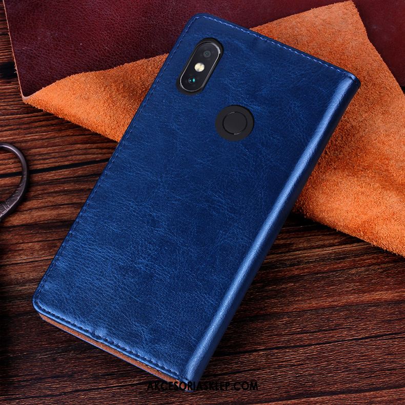 Futerał Xiaomi Redmi Note 5 Skórzany Futerał Czerwony Biznes Skóra Bydlęca Anti-fall Etui Tanie