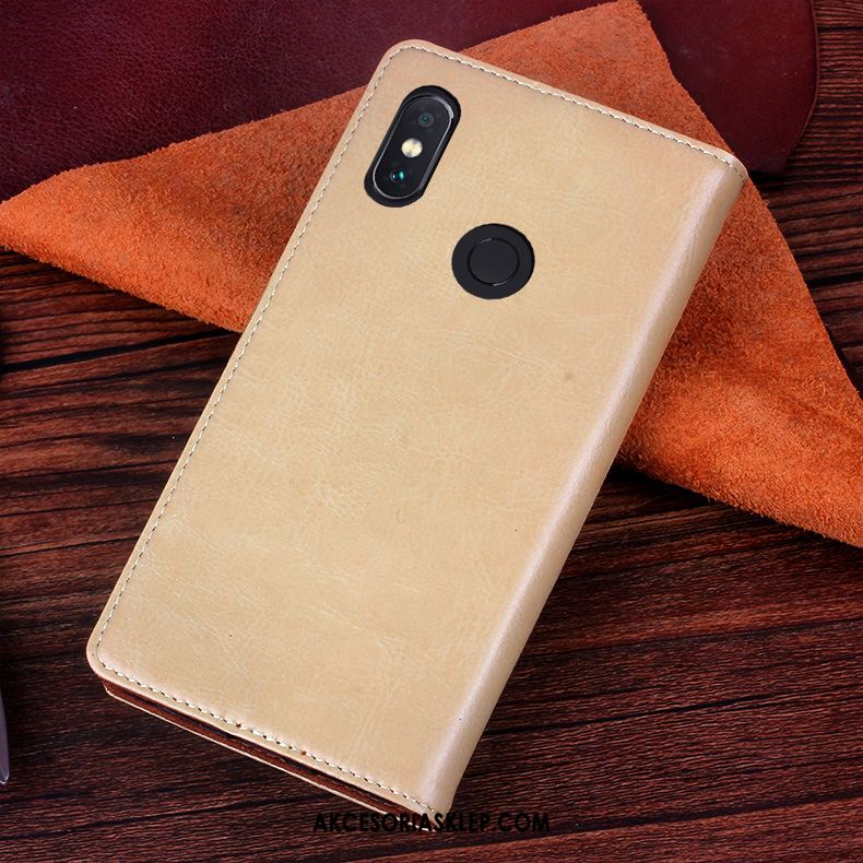 Futerał Xiaomi Redmi Note 5 Skórzany Futerał Czerwony Biznes Skóra Bydlęca Anti-fall Etui Tanie