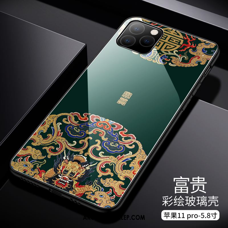 Futerał iPhone 11 Pro Chiński Styl Telefon Komórkowy Biały Szkło Anti-fall Etui Kup