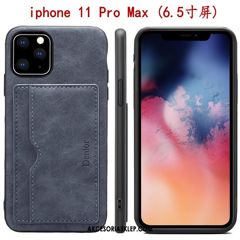 Futerał iPhone 11 Pro Max Czerwony All Inclusive Wspornik Anti-fall Karta Etui Sklep