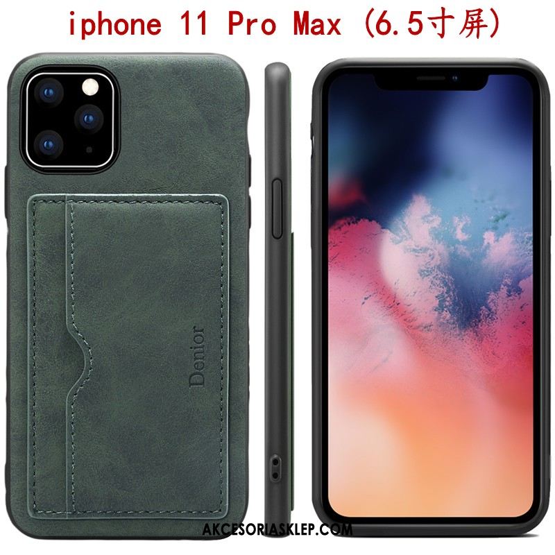 Futerał iPhone 11 Pro Max Czerwony All Inclusive Wspornik Anti-fall Karta Etui Sklep