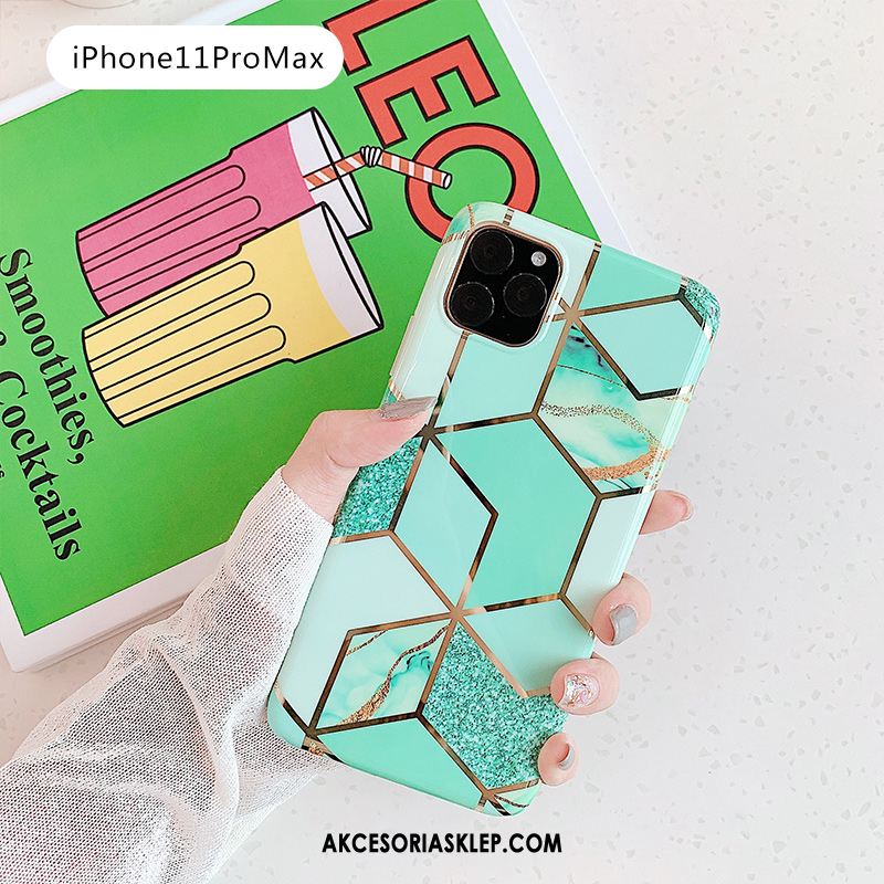Futerał iPhone 11 Pro Max Kształt Diamentu Zielony Telefon Komórkowy All Inclusive Mały Etui Sklep