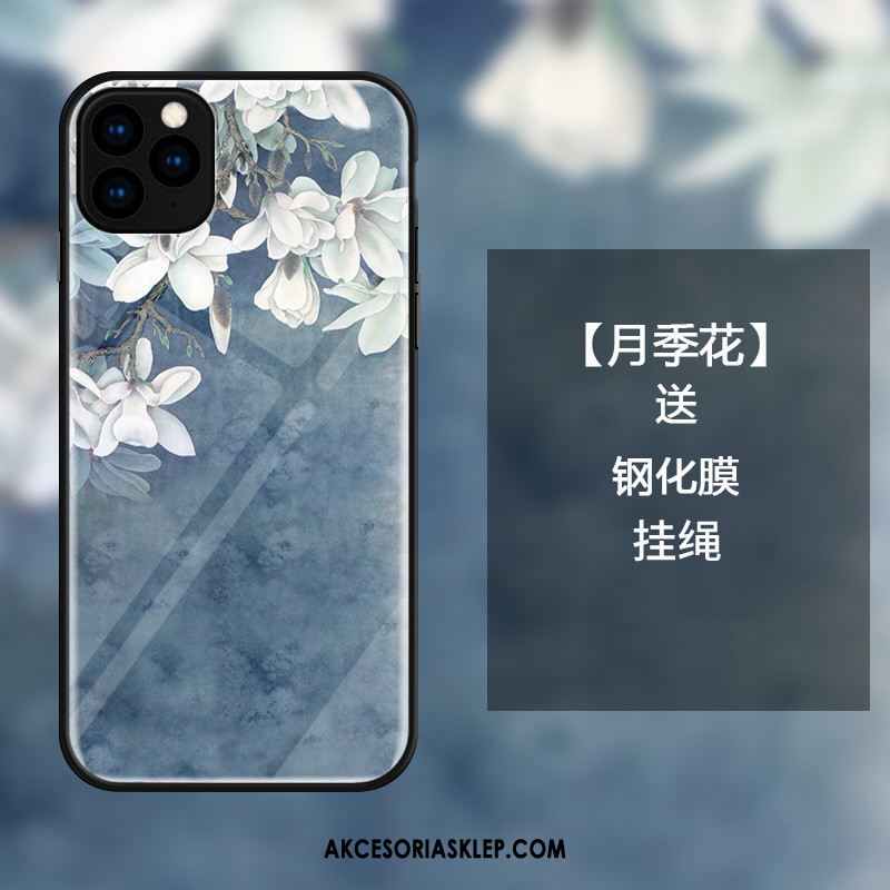 Futerał iPhone 11 Pro Telefon Komórkowy Kwiaty Szkło Sztuka Niebieski Etui Sprzedam