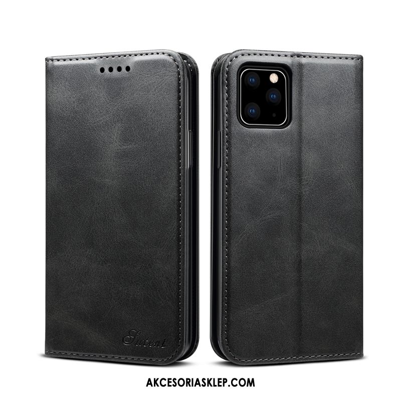 Futerał iPhone 12 Pro Max Klapa Czerwony Prawdziwa Skóra Telefon Komórkowy Skórzany Futerał Pokrowce Tanie