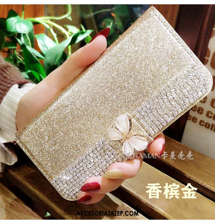 Futerał iPhone 5 / 5s Skórzany Futerał Purpurowy Tendencja Luksusowy Rhinestone Pokrowce Sprzedam