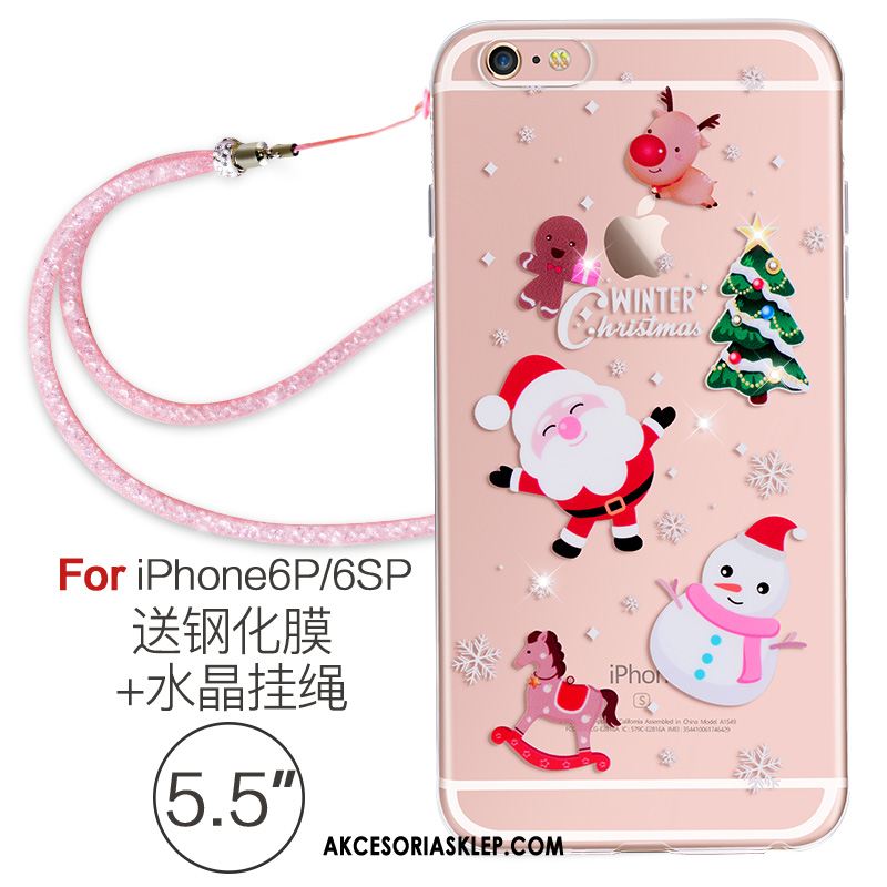 Futerał iPhone 6 / 6s Plus Osobowość Miękki Rhinestone Wiszące Ozdoby Czerwony Netto Etui Tanie