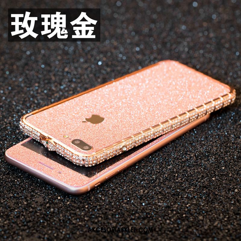 Futerał iPhone 7 Plus Granica Rhinestone Czerwony Metal Nowy Obudowa Sprzedam