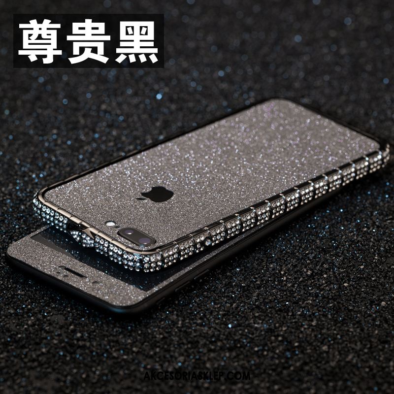 Futerał iPhone 7 Plus Granica Rhinestone Czerwony Metal Nowy Obudowa Sprzedam