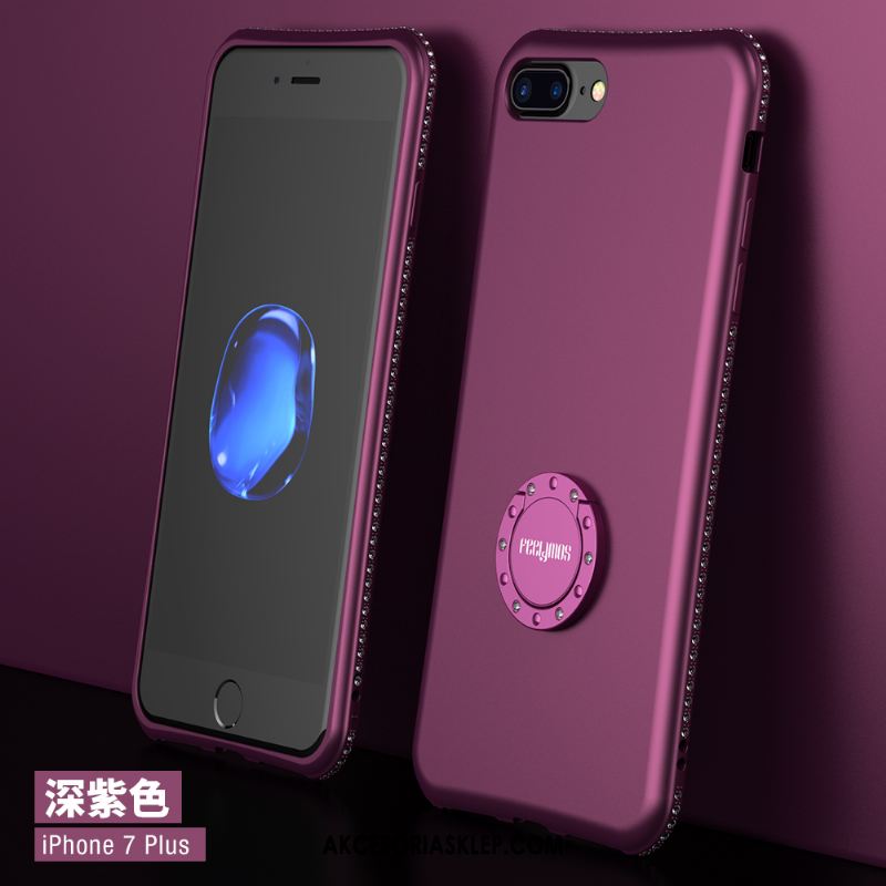 Futerał iPhone 7 Plus Telefon Komórkowy Rhinestone Purpurowy Wiszące Ozdoby Silikonowe Pokrowce Sprzedam