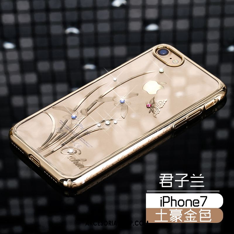 Futerał iPhone 7 Telefon Komórkowy All Inclusive Anti-fall Złoto Rhinestone Obudowa Tanie