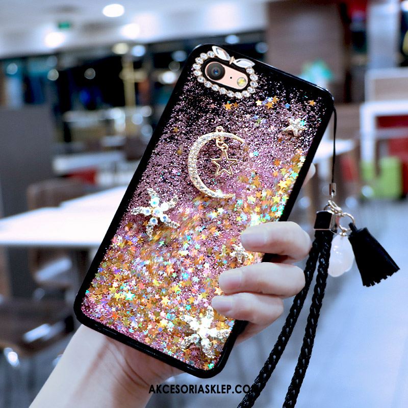 Futerał iPhone 8 Plus Liquid Telefon Komórkowy Silikonowe Płynąć Rhinestone Etui Dyskont