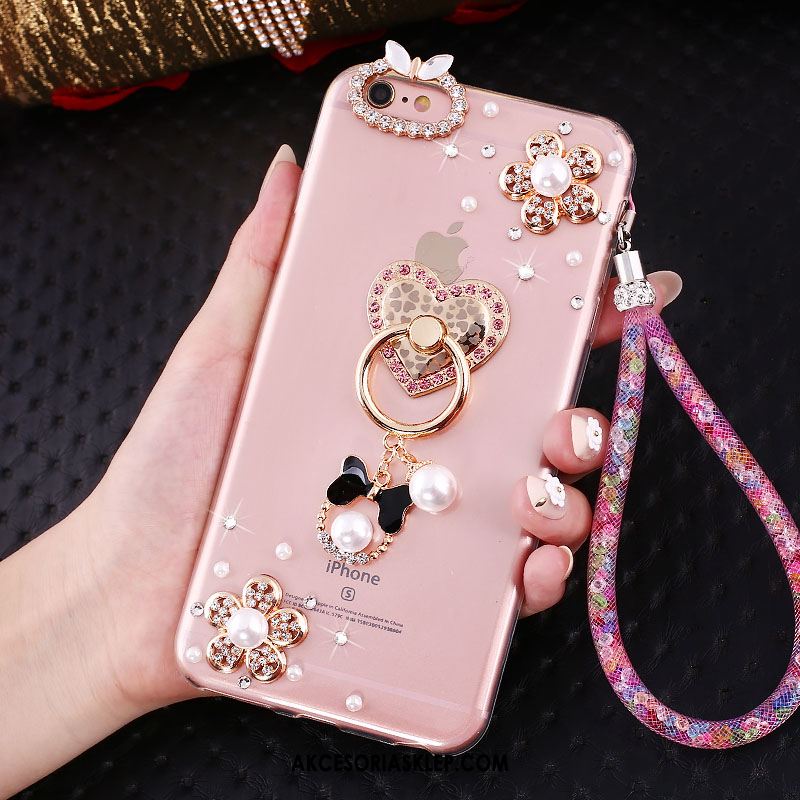 Futerał iPhone Se Rhinestone Różowe Miękki Silikonowe Ochraniacz Etui Tanie