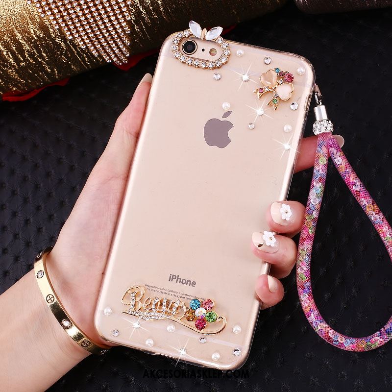 Futerał iPhone Se Rhinestone Różowe Miękki Silikonowe Ochraniacz Etui Tanie