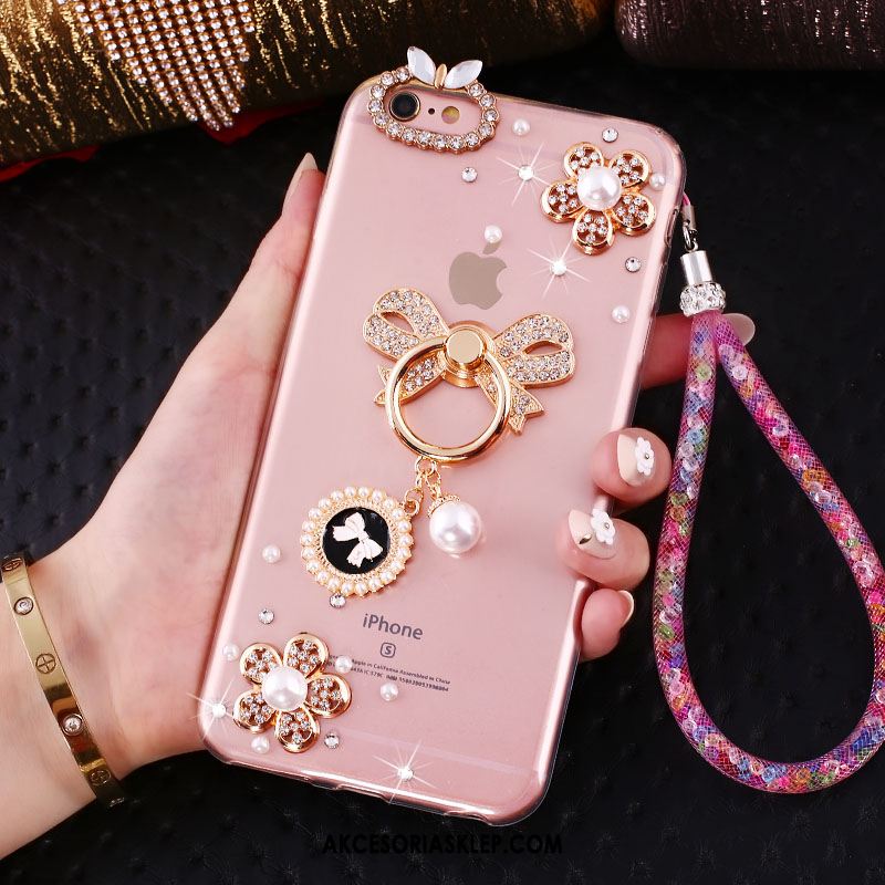 Futerał iPhone Se Rhinestone Różowe Miękki Silikonowe Ochraniacz Etui Tanie