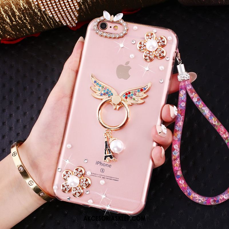 Futerał iPhone Se Rhinestone Różowe Miękki Silikonowe Ochraniacz Etui Tanie