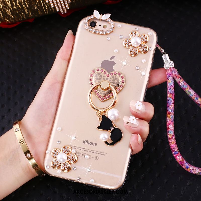 Futerał iPhone Se Rhinestone Różowe Miękki Silikonowe Ochraniacz Etui Tanie