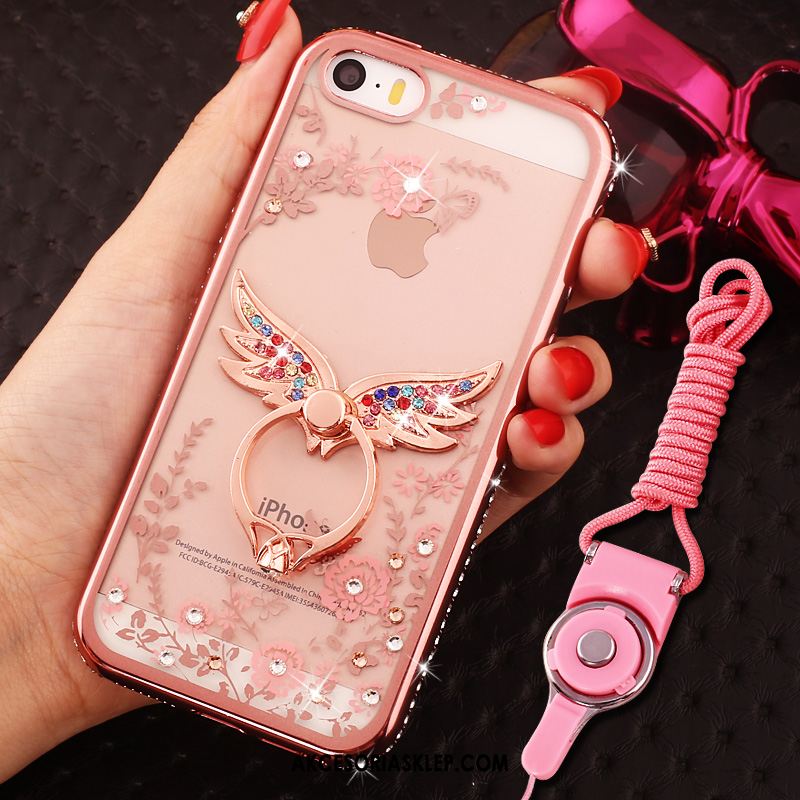 Futerał iPhone Se Ring Anti-fall Ochraniacz Rhinestone Różowe Pokrowce Kup