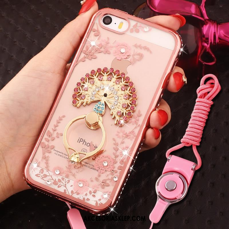 Futerał iPhone Se Ring Anti-fall Ochraniacz Rhinestone Różowe Pokrowce Kup