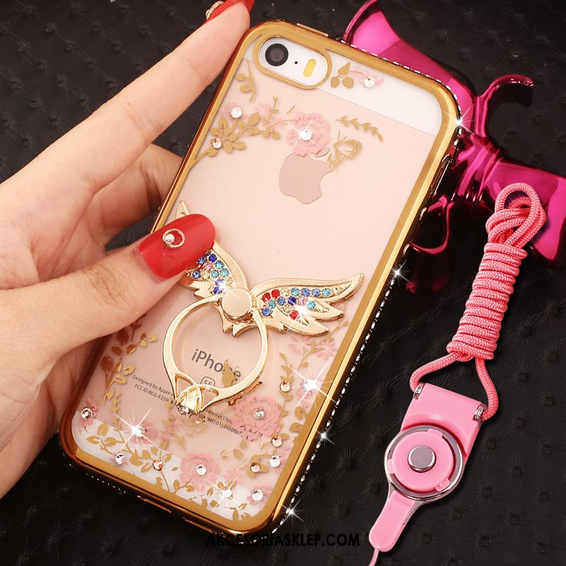 Futerał iPhone Se Ring Anti-fall Ochraniacz Rhinestone Różowe Pokrowce Kup