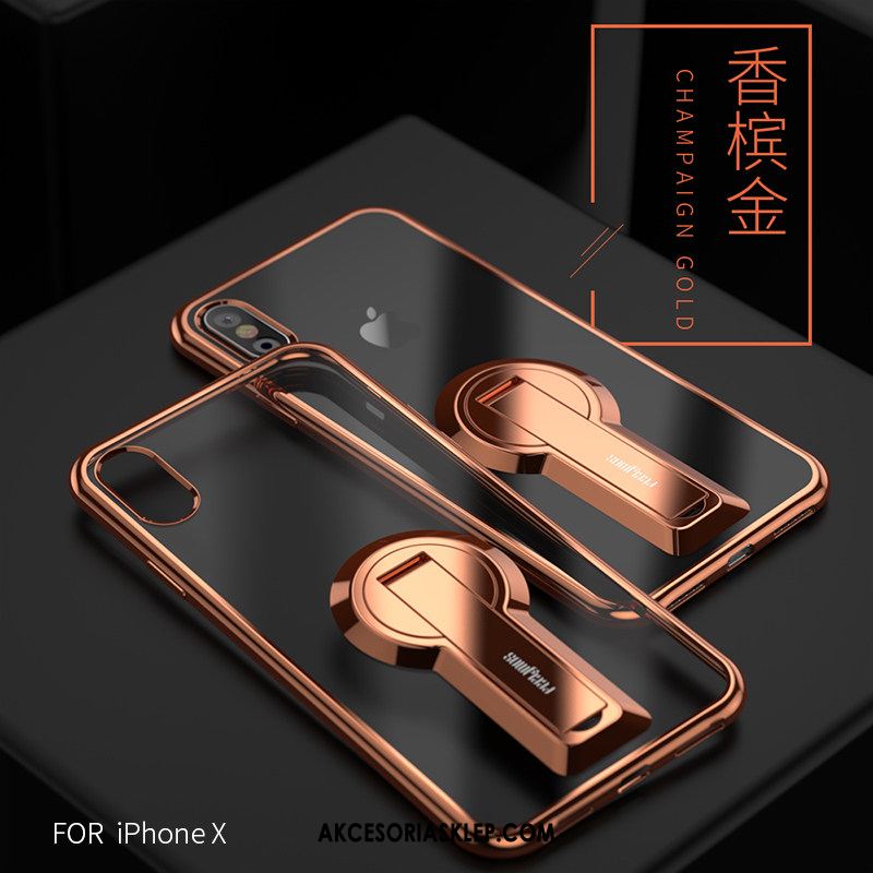 Futerał iPhone X Modna Marka Czarny Wspornik Różowe Złoto Telefon Komórkowy Pokrowce Na Sprzedaż