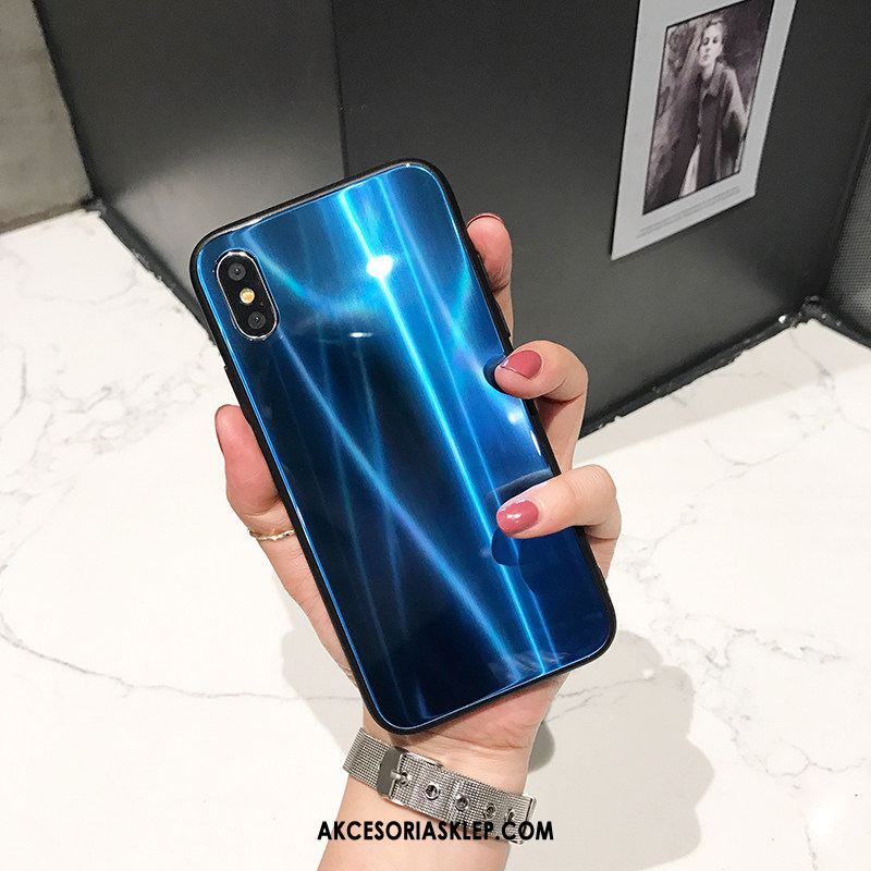 Futerał iPhone X Nowy Telefon Komórkowy Niebieski Modna Marka Lustro Etui Online