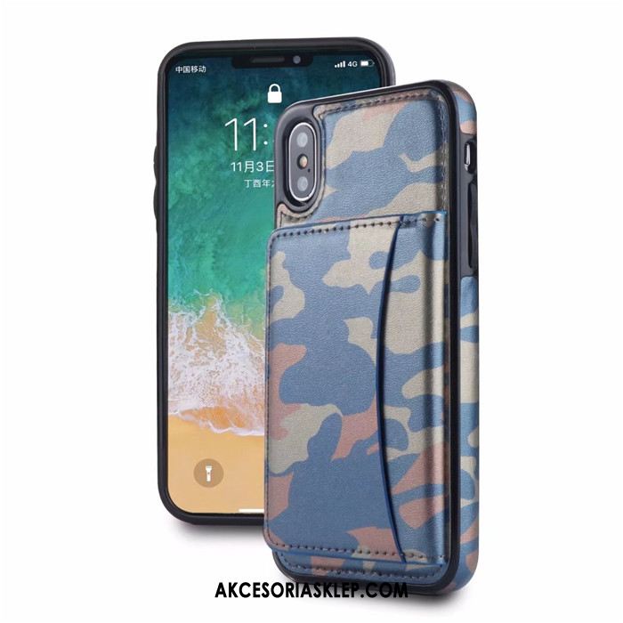 Futerał iPhone X Osobowość Classic Kamuflaż Skórzany Futerał Tendencja Etui Na Sprzedaż